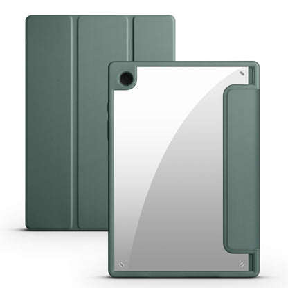 For Samsung Galaxy Tab A8 3-folding Acrylic Smart Leather Tablet Case(Dark Green) by bashfashion