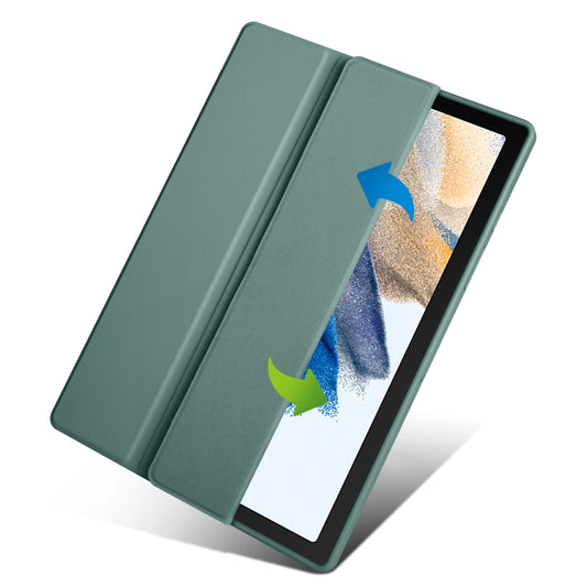 For Samsung Galaxy Tab A8 3-folding Acrylic Smart Leather Tablet Case(Dark Green) by bashfashion