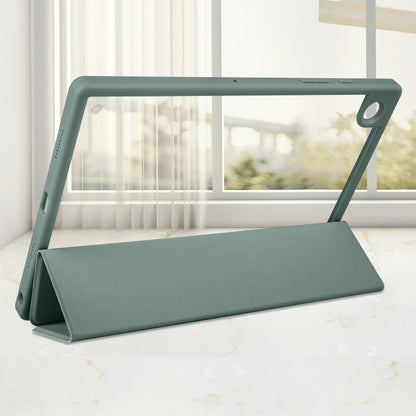 For Samsung Galaxy Tab A8 3-folding Acrylic Smart Leather Tablet Case(Dark Green) by bashfashion