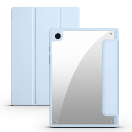 For Samsung Galaxy Tab A8 3-folding Acrylic Smart Leather Tablet Case(Ice Blue) by bashfashion