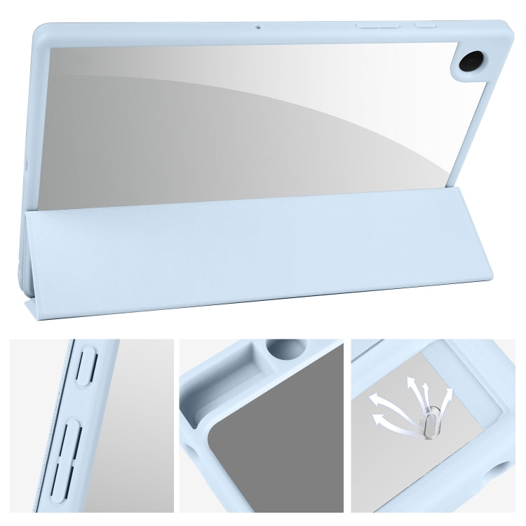For Samsung Galaxy Tab A8 3-folding Acrylic Smart Leather Tablet Case(Ice Blue) by bashfashion