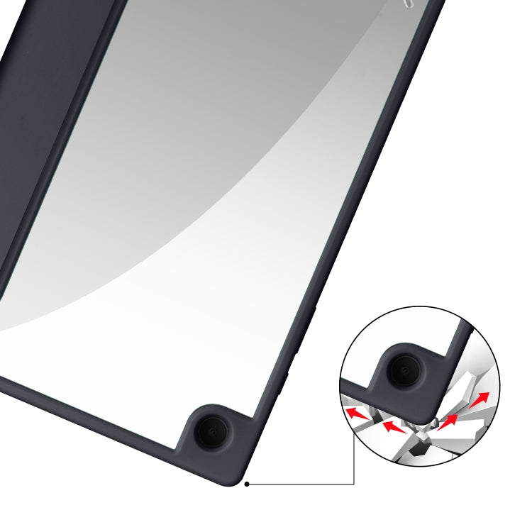 For Samsung Galaxy Tab A8 3-folding Acrylic Smart Leather Tablet Case(Black) by bashfashion