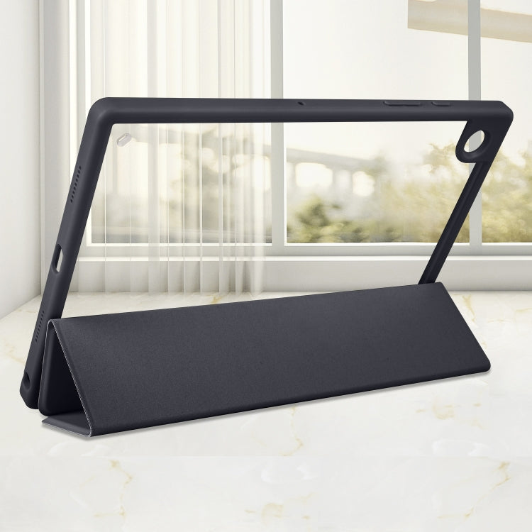 For Samsung Galaxy Tab A8 3-folding Acrylic Smart Leather Tablet Case(Black) by bashfashion