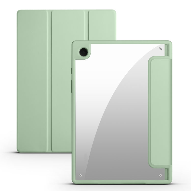 For Samsung Galaxy Tab A8 3-folding Acrylic Smart Leather Tablet Case(Green) by bashfashion