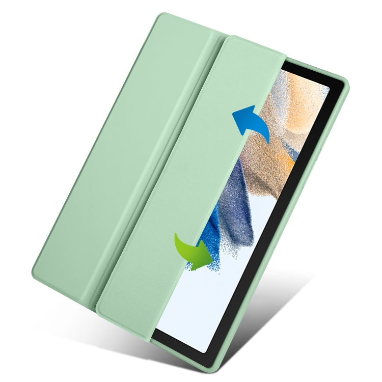 For Samsung Galaxy Tab A8 3-folding Acrylic Smart Leather Tablet Case(Green) by bashfashion