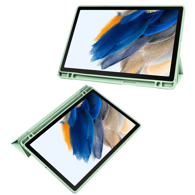 For Samsung Galaxy Tab A8 3-folding Acrylic Smart Leather Tablet Case(Green) by bashfashion