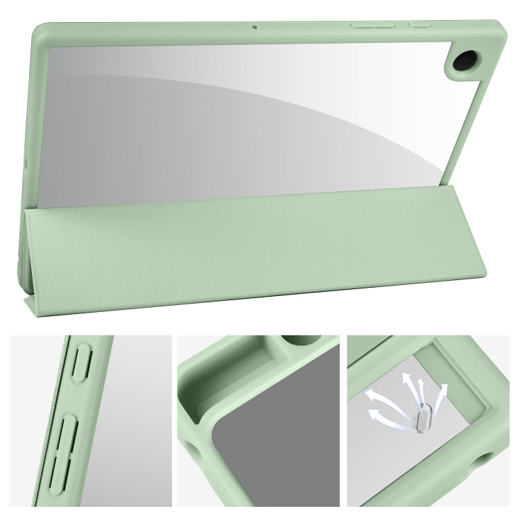 For Samsung Galaxy Tab A8 3-folding Acrylic Smart Leather Tablet Case(Green) by bashfashion