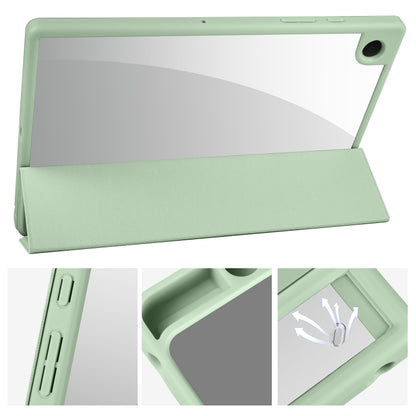 For Samsung Galaxy Tab A8 3-folding Acrylic Smart Leather Tablet Case(Green) by bashfashion