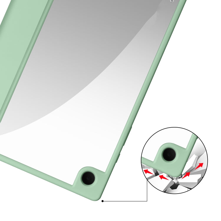 For Samsung Galaxy Tab A8 3-folding Acrylic Smart Leather Tablet Case(Green) by bashfashion