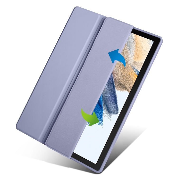 For Samsung Galaxy Tab A8 3-folding Acrylic Smart Leather Tablet Case(Lavender Purple) by bashfashion