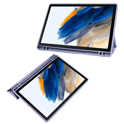 For Samsung Galaxy Tab A8 3-folding Acrylic Smart Leather Tablet Case(Lavender Purple) by bashfashion