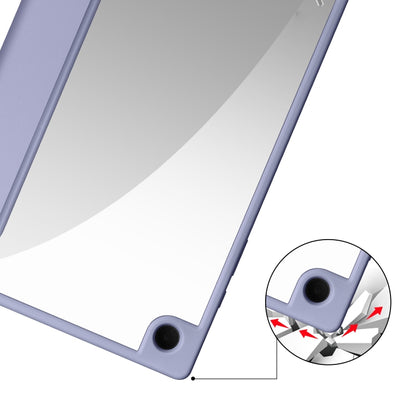 For Samsung Galaxy Tab A8 3-folding Acrylic Smart Leather Tablet Case(Lavender Purple) by bashfashion