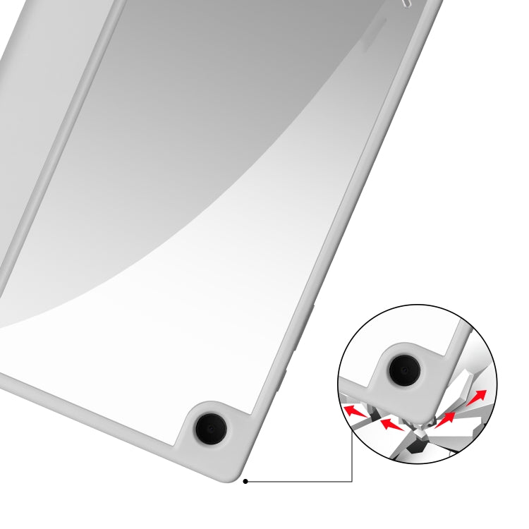 For Samsung Galaxy Tab A8 3-folding Acrylic Smart Leather Tablet Case(Grey) by bashfashion