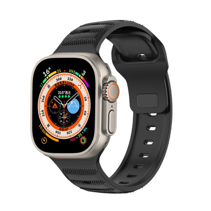 For Apple Watch Ultra 49mm Dot Texture Fluororubber Watch Band(Black) by bashfashion