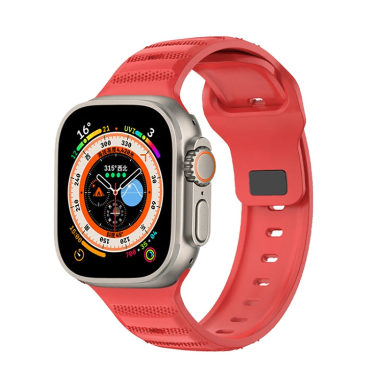 For Apple Watch Ultra 49mm Dot Texture Fluororubber Watch Band(Red) by bashfashion