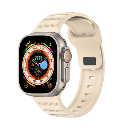 For Apple Watch Ultra 49mm Dot Texture Fluororubber Watch Band(Starlight) by bashfashion