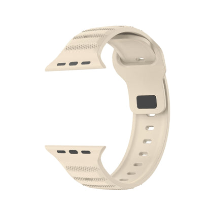 For Apple Watch 8 41mm Dot Texture Fluororubber Watch Band(Starlight) by bashfashion