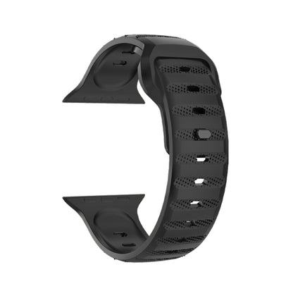 For Apple Watch 8 45mm Dot Texture Fluororubber Watch Band(Black) by bashfashion
