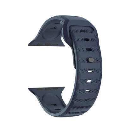 For Apple Watch 7 45mm Dot Texture Fluororubber Watch Band(Midnight Blue) by bashfashion