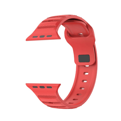 For Apple Watch 4 40mm Dot Texture Fluororubber Watch Band(Red) by bashfashion