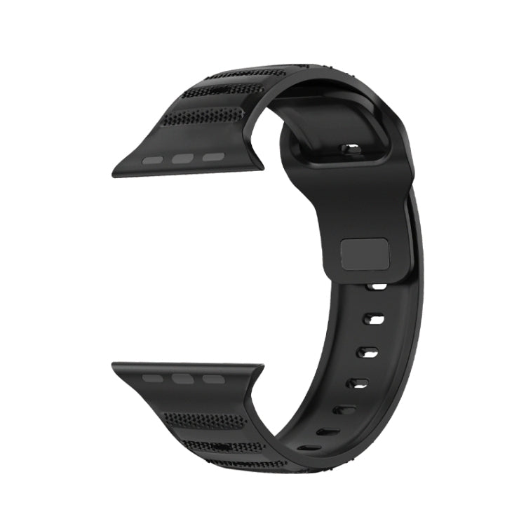 For Apple Watch 38mm Dot Texture Fluororubber Watch Band(Black) by bashfashion