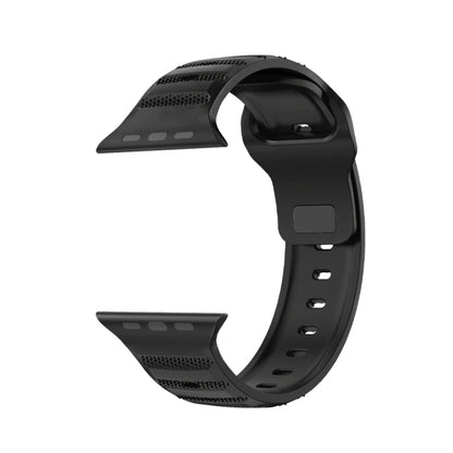 For Apple Watch 38mm Dot Texture Fluororubber Watch Band(Black) by bashfashion