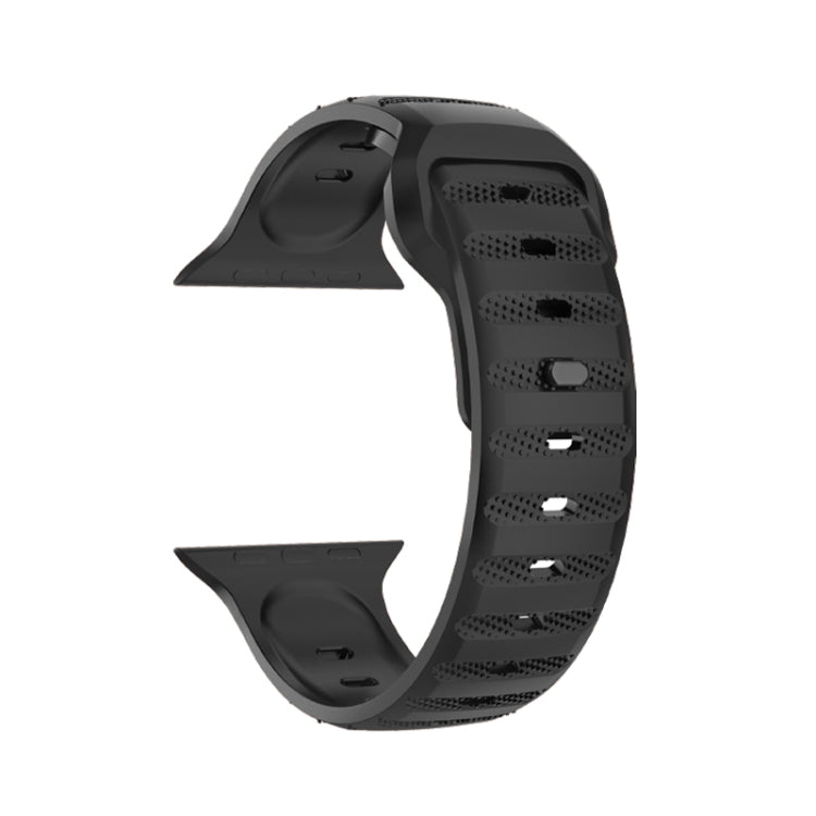 For Apple Watch 38mm Dot Texture Fluororubber Watch Band(Black) by bashfashion