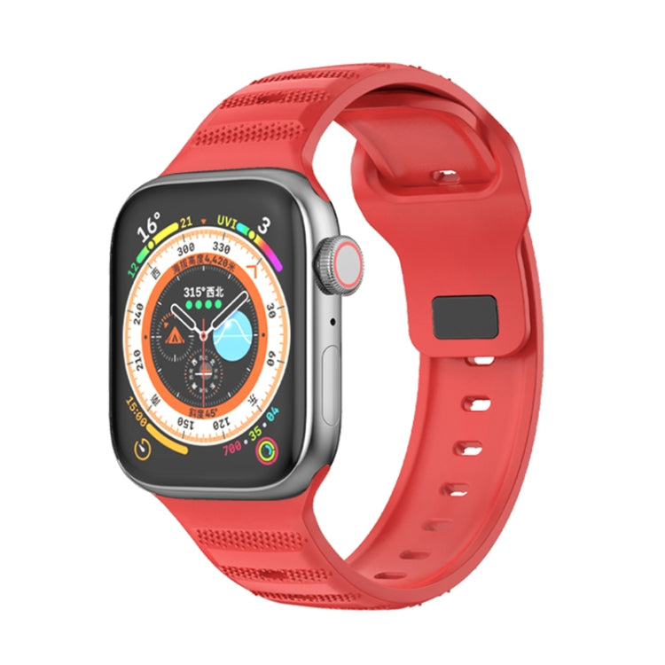 For Apple Watch 38mm Dot Texture Fluororubber Watch Band(Red) by bashfashion