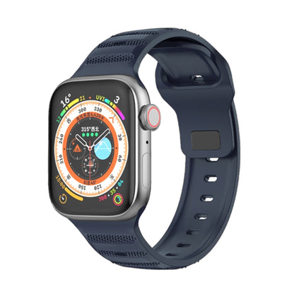 For Apple Watch 38mm Dot Texture Fluororubber Watch Band(Midnight Blue) by bashfashion