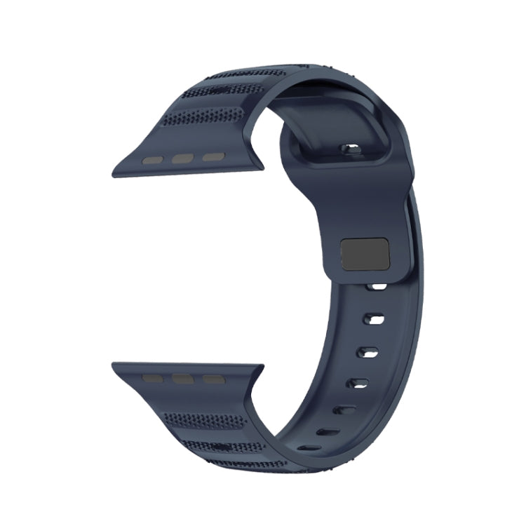 For Apple Watch 38mm Dot Texture Fluororubber Watch Band(Midnight Blue) by bashfashion