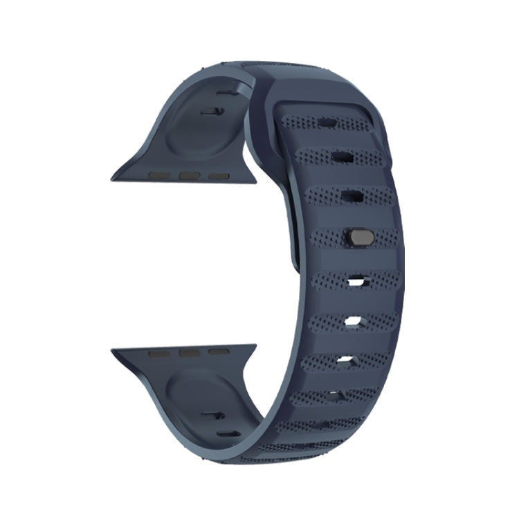 For Apple Watch 38mm Dot Texture Fluororubber Watch Band(Midnight Blue) by bashfashion