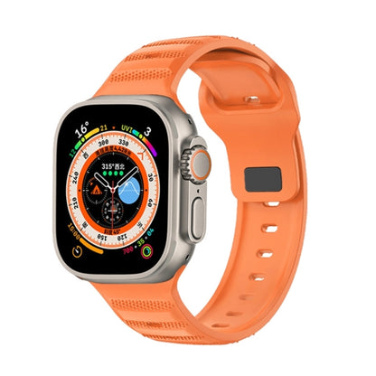 For Apple Watch Ultra 2 49mm Dot Texture Fluororubber Watch Band(Orange) by bashfashion