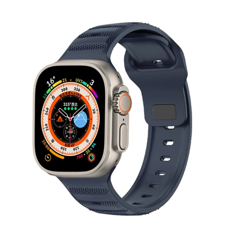 For Apple Watch Ultra 2 49mm Dot Texture Fluororubber Watch Band(Midnight Blue) by bashfashion