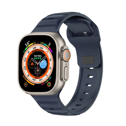 For Apple Watch Ultra 2 49mm Dot Texture Fluororubber Watch Band(Midnight Blue) by bashfashion