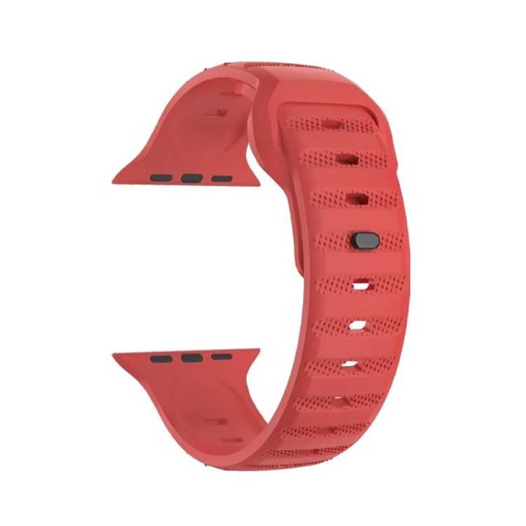 For Apple Watch 9 41mm Dot Texture Fluororubber Watch Band(Red) by bashfashion