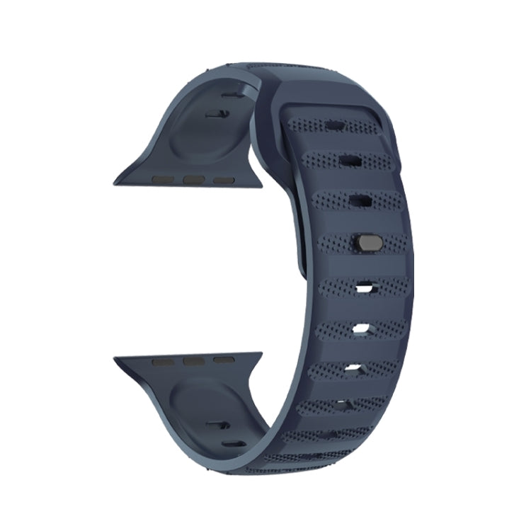 For Apple Watch 9 41mm Dot Texture Fluororubber Watch Band(Midnight Blue) by bashfashion