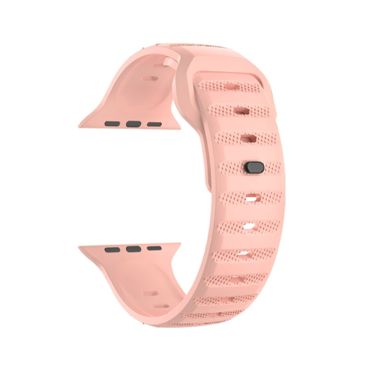 For Apple Watch 9 45mm Dot Texture Fluororubber Watch Band(Nebula Pink) by bashfashion