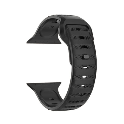 For Apple Watch SE 2023 44mm Dot Texture Fluororubber Watch Band(Black) by bashfashion