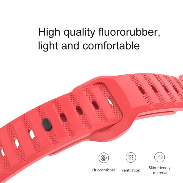 For Apple Watch SE 44mm Dot Texture Fluororubber Watch Band(Black) by bashfashion