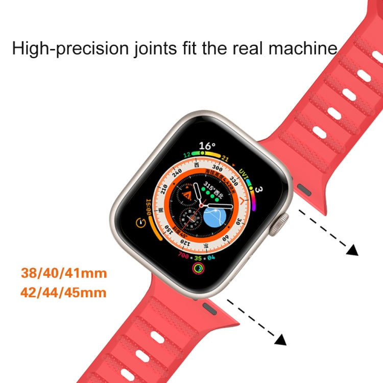 For Apple Watch SE 2023 40mm Dot Texture Fluororubber Watch Band(Red) by bashfashion