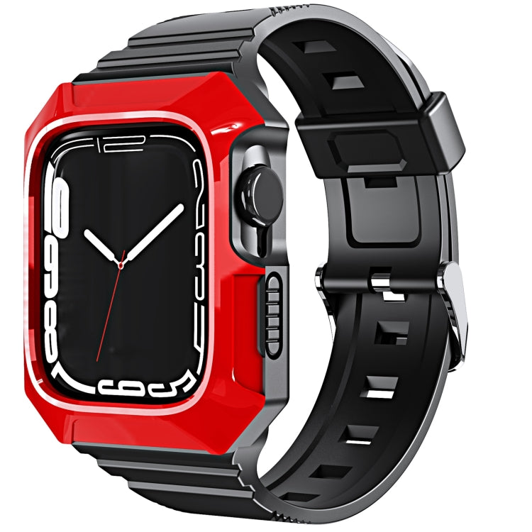 For Apple Watch SE 2025 / 2023 40mm PC Rugged Case Integrated TPU Watch Band(Red) by bashfashion
