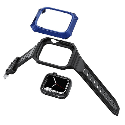 For Apple Watch Ultra 3 / 2 49mm PC Rugged Case Integrated TPU Watch Band(Black) by bashfashion