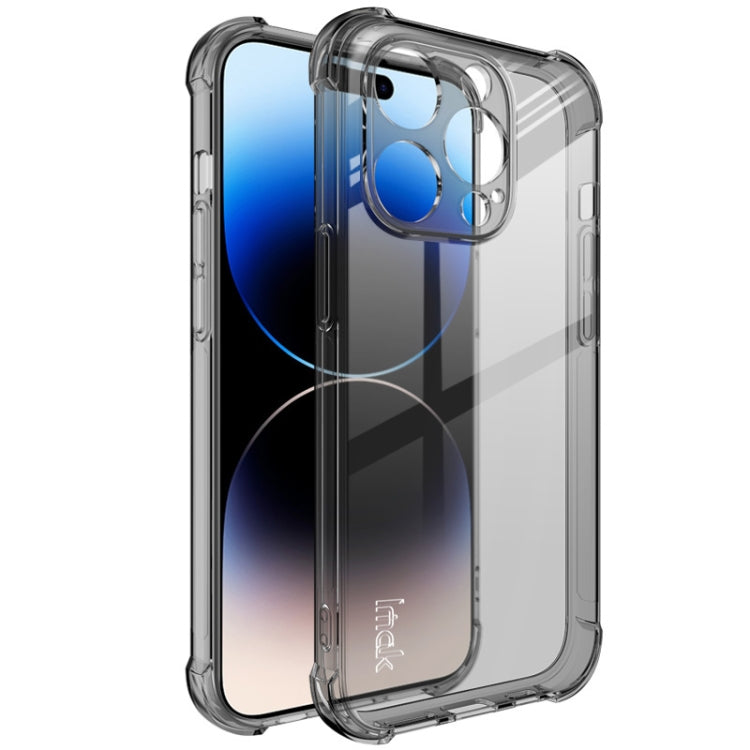 For iPhone 15 Pro imak Shockproof Airbag TPU Phone Case(Transparent Black) by imak
