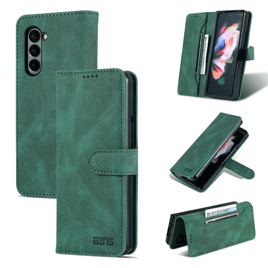 For Samsung Galaxy Z Fold6 5G AZNS Dream II Skin Feel PU+TPU Horizontal Flip PU Phone Case(Green) by AZNS