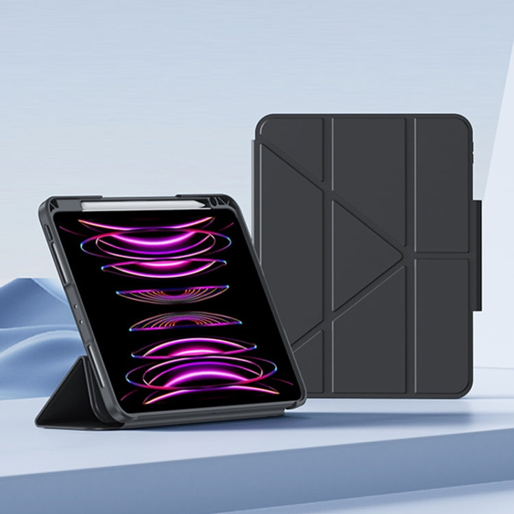 For iPad 2025 / 2022 Deformation Buckle Leather Smart Tablet Case(Black)