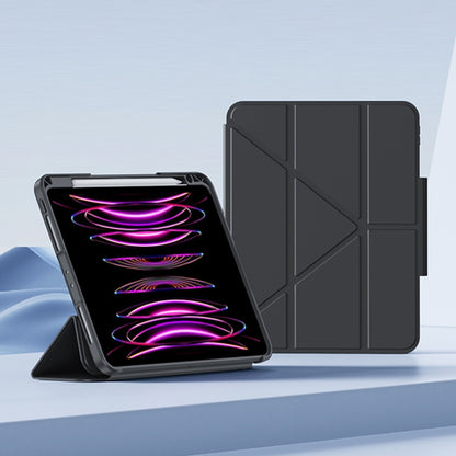 For iPad 2025 / 2022 Deformation Buckle Leather Smart Tablet Case(Black)