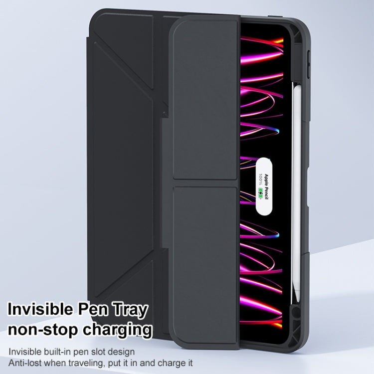 For iPad 2025 / 2022 Deformation Buckle Leather Smart Tablet Case(Black)
