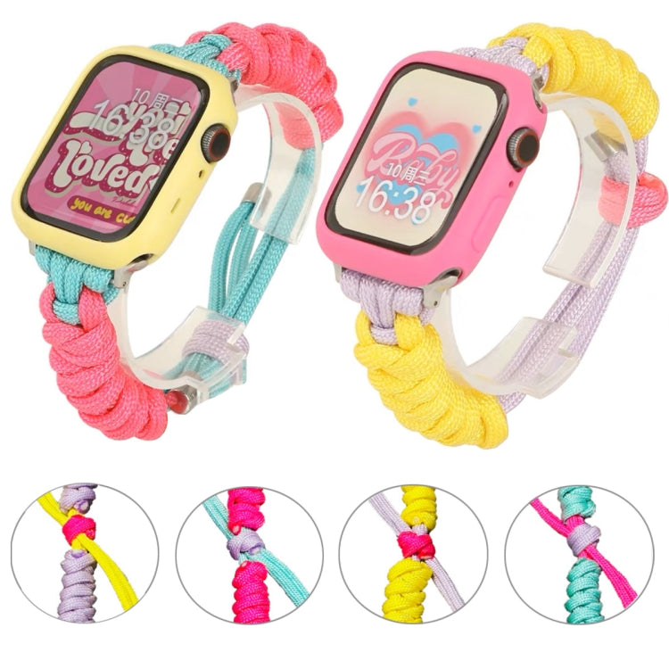 For Apple Watch Ultra 2 49mm Twist Knotted Nylon Watch Band(Purple Yellow) by bashfashion