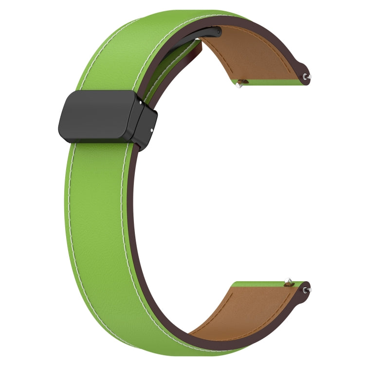 For Huawei Watch 4 / Watch 4 Pro Folding Buckle Genuine Leather Watch Band(Green) by bashfashion
