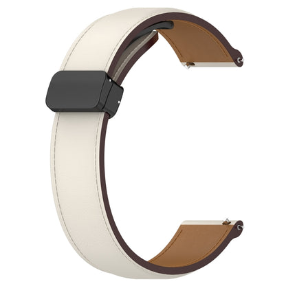 For Huawei Watch 4 / Watch 4 Pro Folding Buckle Genuine Leather Watch Band(Creamy White) by bashfashion